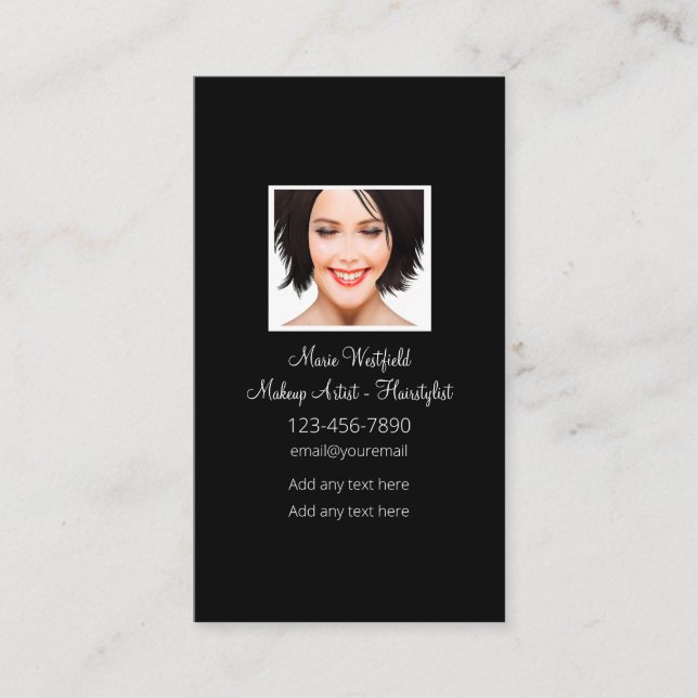 Makeup Artist Hairstylist Business Cards (Front)