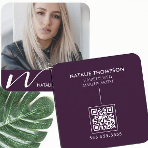 Makeup Artist Hairstylist Nail Tech Beauty Salon Square Business Card