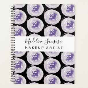 Makeup Artist Hand Watercolor Poppies Purple Black Planner