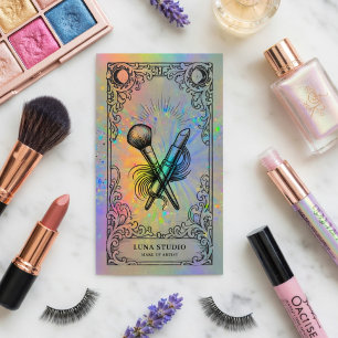Makeup Artist Holographic Beauty Celestial Business Card