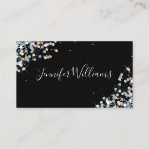 Makeup Artist Holographic Glitter Modern Elegant Business Card
