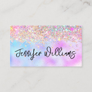 Makeup Artist Holographic Opal Glitter Rainbow Business Card