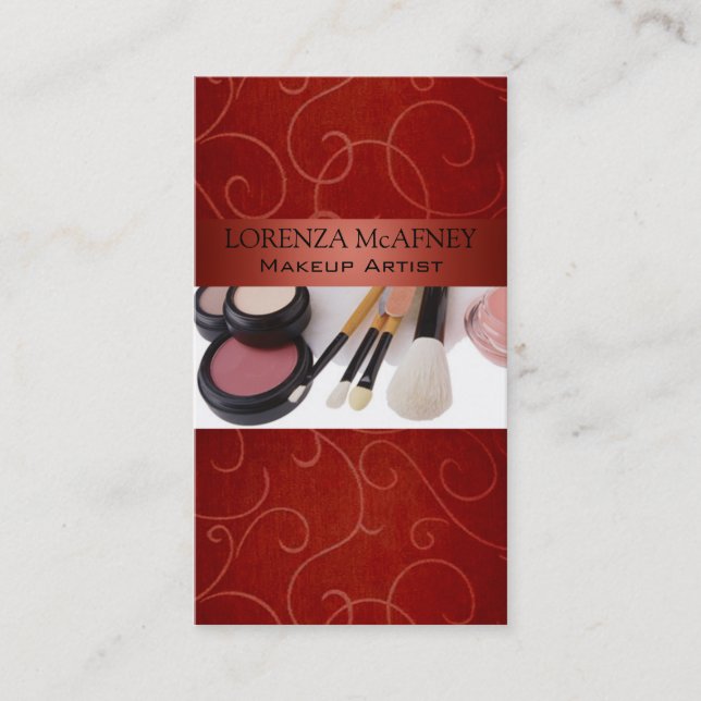 Makeup Artist II Professional Cosmetologist Business Card (Front)