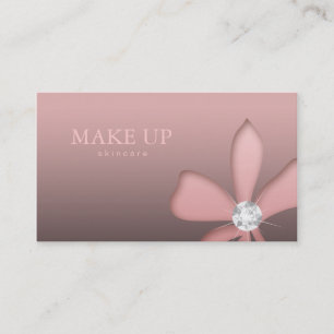 Makeup Artist Jewellery Pink Flower White Diamonds Business Card