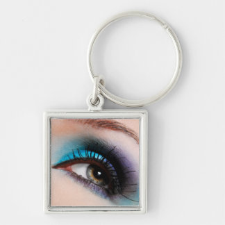 Makeup artist keychain-aqua key ring