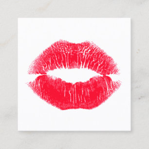  Makeup Artist  Kiss Kissing Lips  Square Business Card