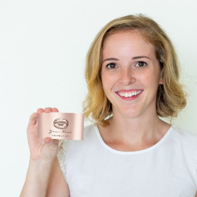 Makeup Artist Kiss Lips Rose Pink Beauty Surgery Business Card (Creator Uploaded)