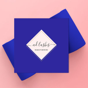 Makeup Artist Lash Beauty Studio Pink Blue Square Business Card
