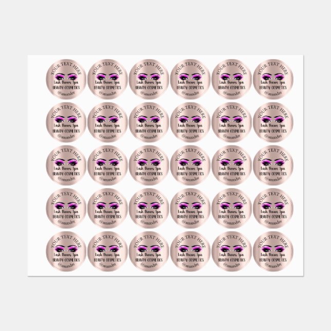 Makeup Artist Lash Brows Pink Eyes Rose  (Sheet)