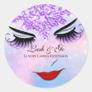 Makeup Artist Lash Extension Beauty Shop Diamond Classic Round Sticker