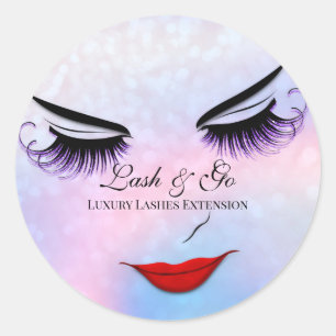 Makeup Artist Lash Extension Beauty Shop Violet Classic Round Sticker