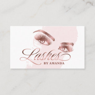 Makeup artist Lash Eyebrow Lashes Rose Gold Business Card