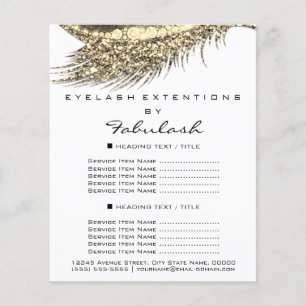 Makeup Artist Lash Gold White Flyer 1 Page Prices