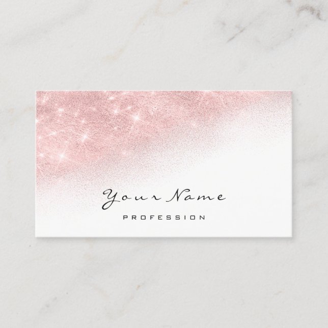 Makeup Artist Lash Pink Glitter White Appointment Card (Front)