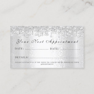 Makeup Artist Lash Silver Drips SPA Hairdresser Appointment Card