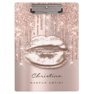 Makeup Artist Lash Spark Event Planner Kiss Lips Clipboard
