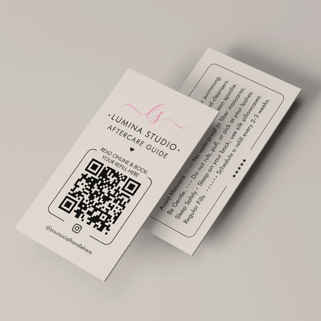 Makeup Artist Lash Tech Pink Sand Aftercare Business Card (Makeup Artist Lash Tech Pink Sand Aftercare Business Card
)