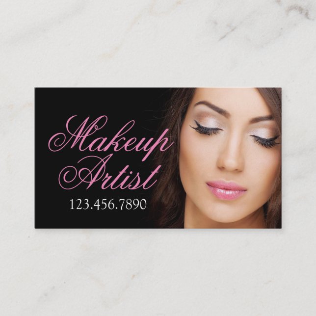 Makeup Artist Lashes Beauty Cosmetology Salon Business Card (Front)