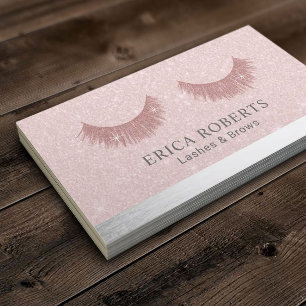 Makeup Artist Lashes & Brow Salon Blush Rose Gold Business Card