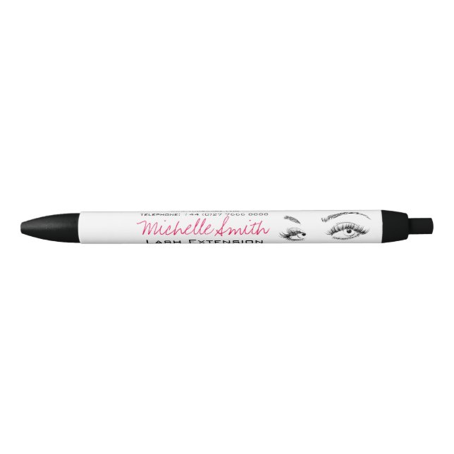 Makeup Artist Lashes Brows Black and White Simple Ink Pen (Front)