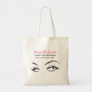 Makeup Artist Lashes Brows Black and White Simple Tote Bag