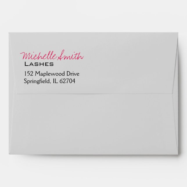Makeup Artist Lashes Brows Return Address Business Envelope (Back (Top Flap))