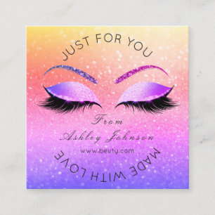 Makeup Artist Lashes Buagie Dall Classy Square Business Card