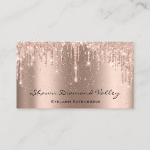 Makeup Artist Lashes Drips ConfettI GOLD Business Card