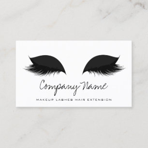 Makeup Artist Lashes Extension Black White Simply Appointment Card