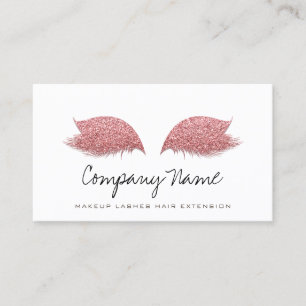Makeup Artist Lashes Extension Rose Black White Appointment Card