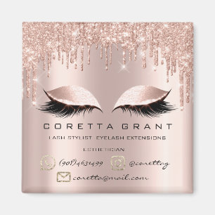 Makeup Artist Lashes Extension Rose Drip Mail Inst Magnet