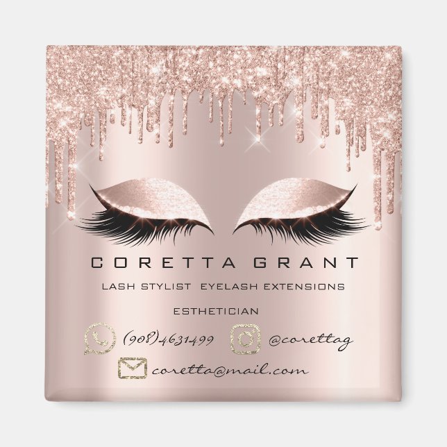 Makeup Artist Lashes Extension Rose Drip Mail Inst Magnet (Front)