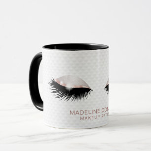Makeup artist lashes eyes Rose gold glitter Mug