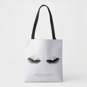 Makeup artist lashes eyes Rose gold glitter Tote Bag