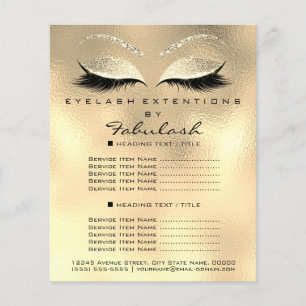 Makeup Artist Lashes Glitter Flyer 1 Page Prices