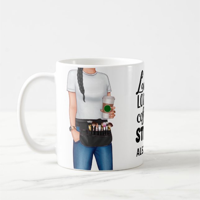 Makeup Artist Lashes Long Personalised Quote Coffee Mug (Left)