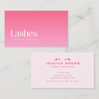 Makeup Artist Lashes Modern Minimalist Pink Business Card