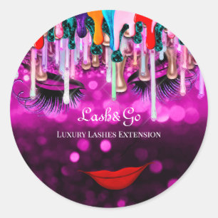 Makeup Artist Lashes Product  Online Shop Classic Round Sticker