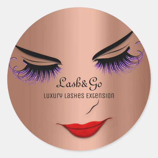 Makeup Artist Lashes Product Red Rose Classic Round Sticker (Front)