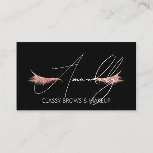 Makeup Artist Lashes QRLOGO Microblade Rose Black Business Card