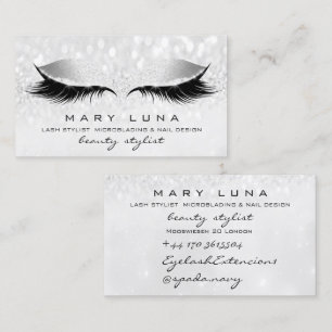 Makeup Artist  Lashes Rose Grey Silver Studio Business Card