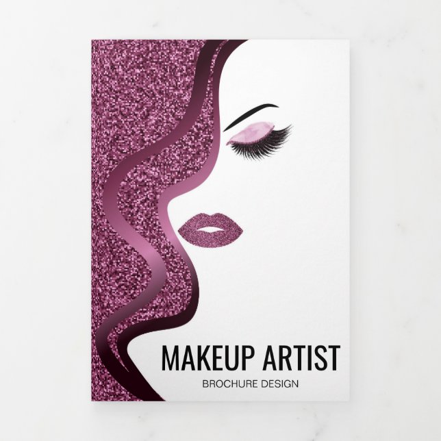 Makeup artist | Lashes Salon | Hairstylist Salon Tri-Fold Card (Cover)