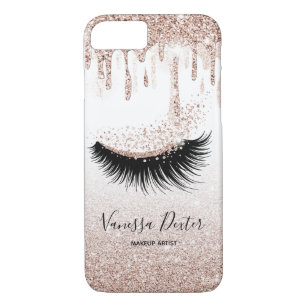 Makeup Artist Lashes Spark Drips Rose Gold Case-Mate iPhone Case