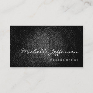Makeup Artist Leather Background Minimalist Modern Business Card