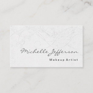 Makeup Artist Linen Damask Pattern Business Card