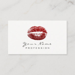 Makeup Artist Lips Beauty Red Lipstick Black White Business Card