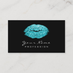 Makeup Artist Lips Tiffany Ocean Lipstick Glitter Business Card
