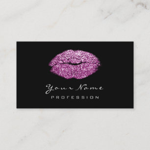 Makeup Artist Lips Violet Purple Lipstick Glitter Business Card