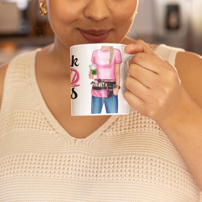 Makeup Artist Lipstick and Lattes Personalised Coffee Mug (Makeup Artist Lipstick and Lattes Personalized Coffee Mug)