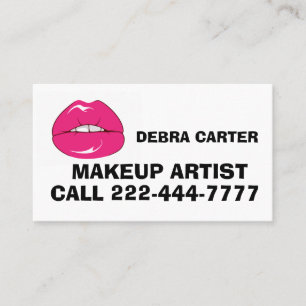 MAKEUP ARTIST LIPSTICK BUSINESS CARD PERSONALIZED